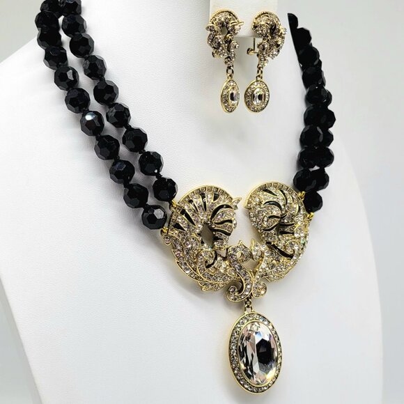 Heidi Daus Zebra Love Swarovski Crystal and Enamel Zebra Necklace + Earring Set - Picture 5 of 9